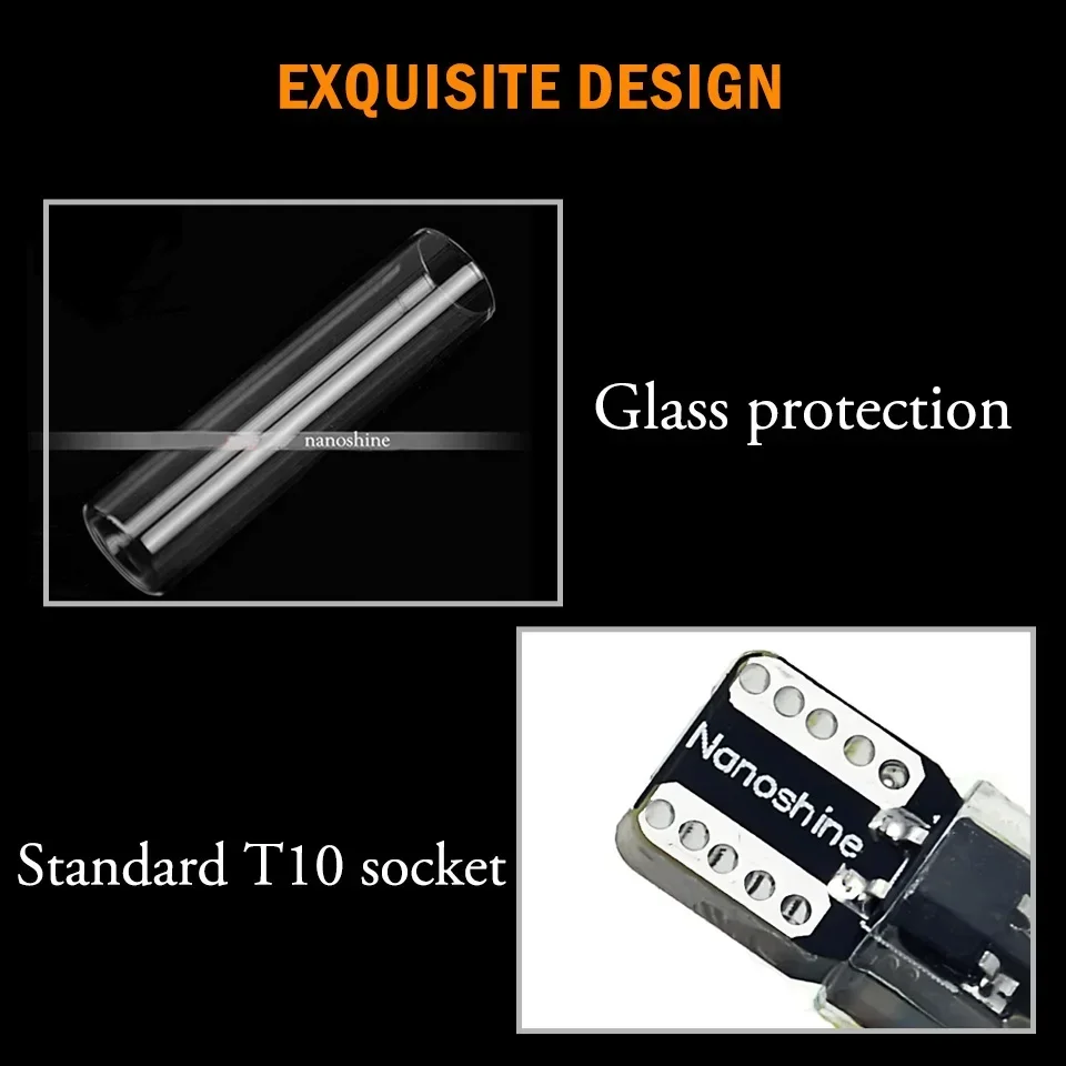 2x классическая светодиодная лампа w5w t10 накаливания cob glass - Фотография_6