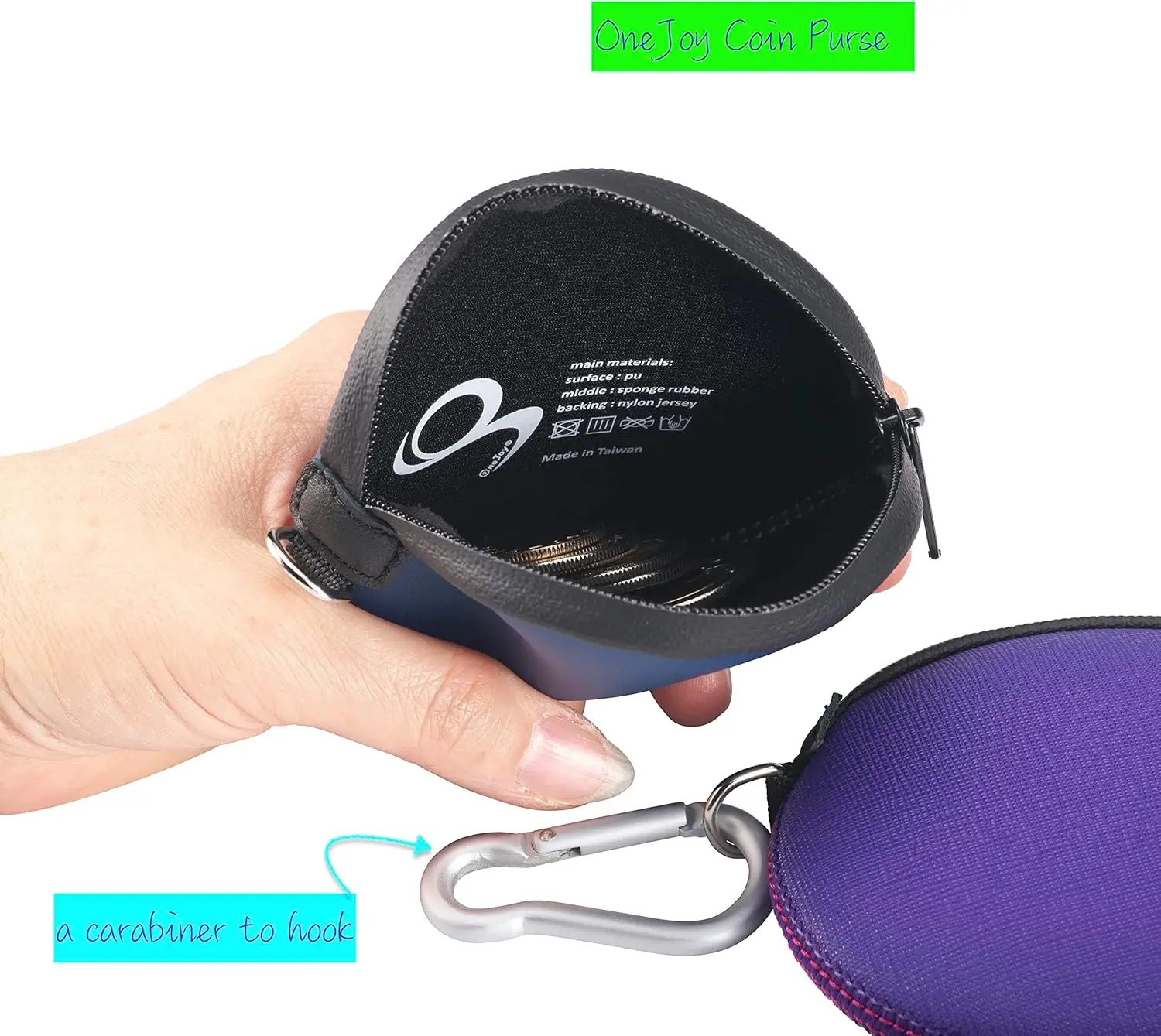 Мини-круглый кошелек onejoy с зажимом - Фотография_5