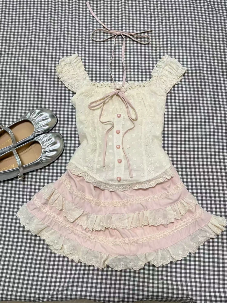 Летний сладкий вырез с разрезом на шее - Фотография_2