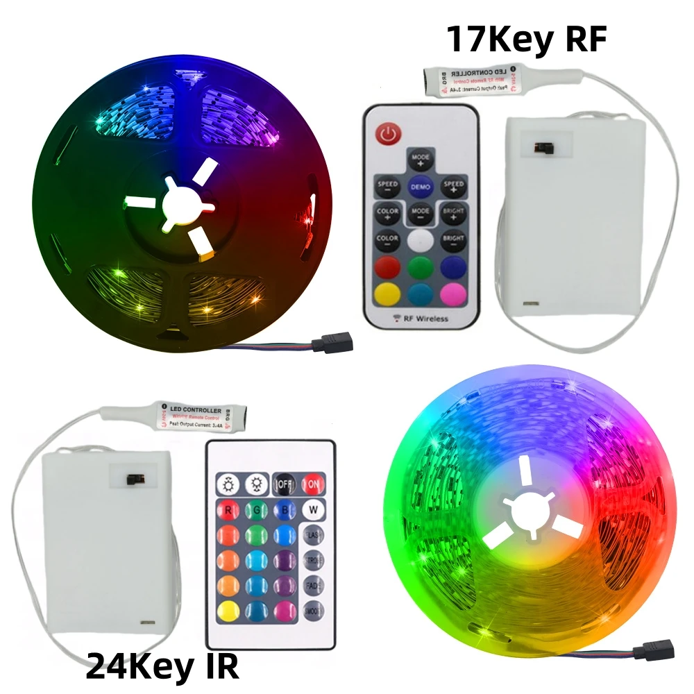 3aa батарея питание 5 в rgb светодиодная - Фотография_2