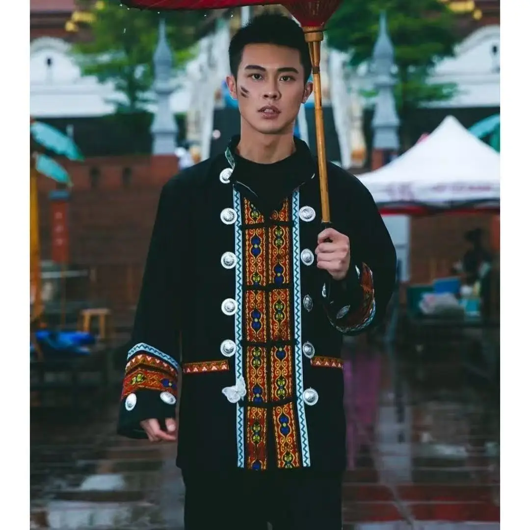 Мужской традиционный комплект одежды хмонг в китайском национальном стиле - Фотография_5