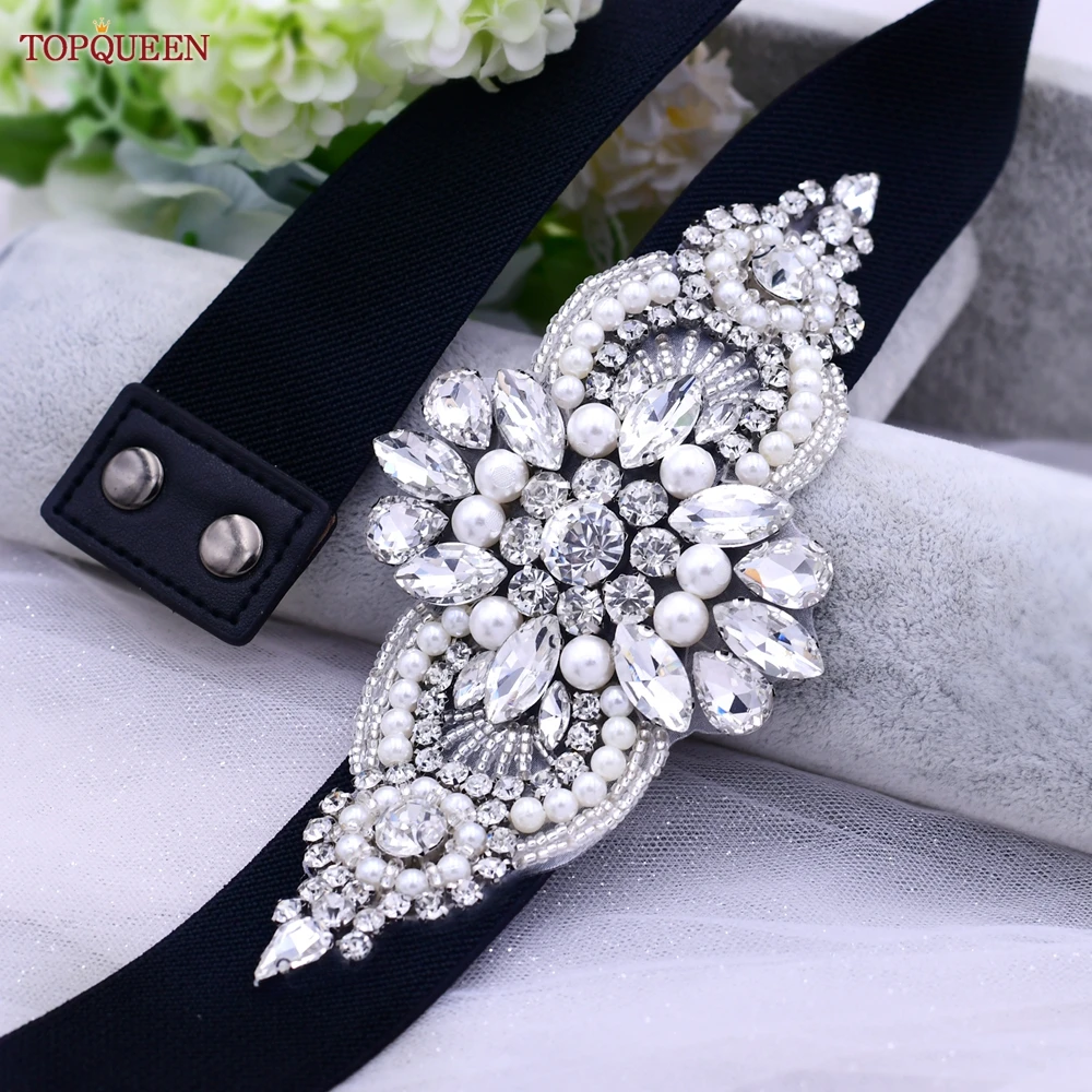 Topqueen s05b стразы черные женские
