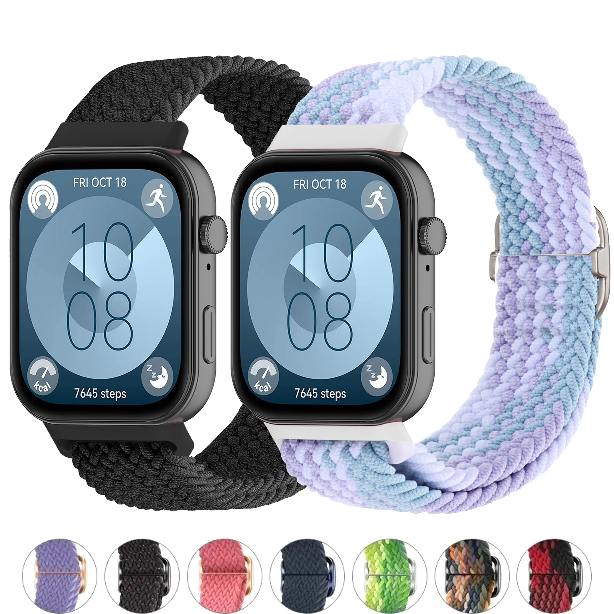 Плетеный ремешок solo loop для часов huawei fit 3 4