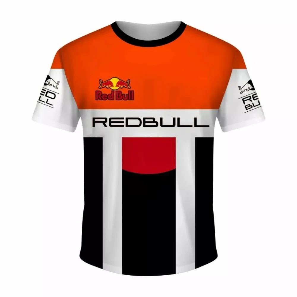 Мужская мотоциклетная футболка red bull с 3d принтом