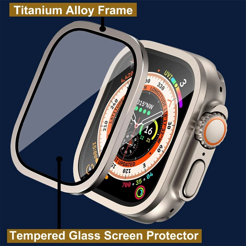 Чехол из алюминиевого сплава + закаленное стекло для apple watch ultra 2 - Фотография_3