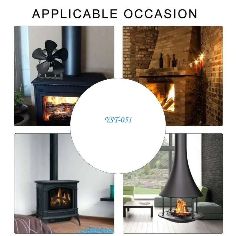 E15a вентилятор для дровяной печи с 5 лопастями и датчиком температуры - Фотография_2