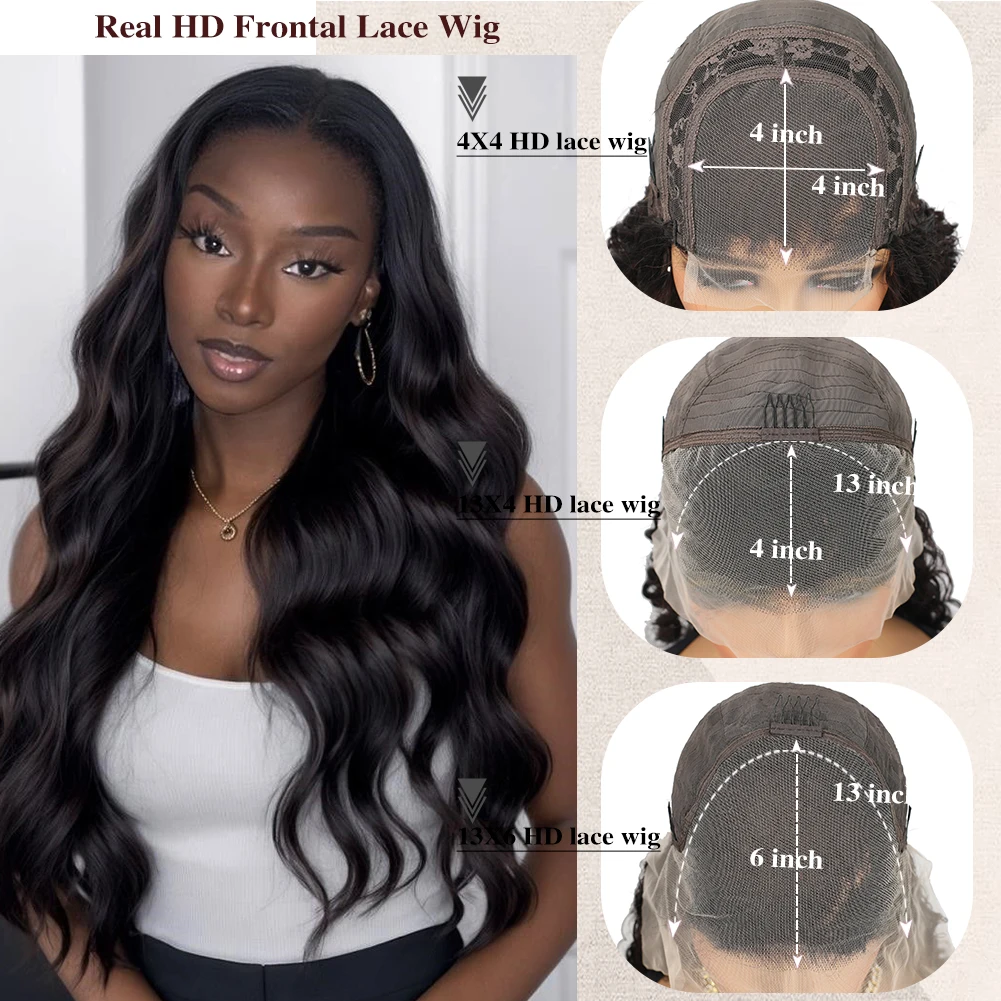 4x4 13x4 13x6 body wave hd transparent - Фотография_4