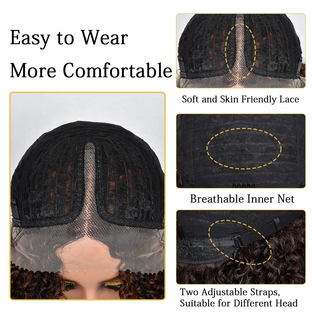 Парик на сетке спереди афро кудрявые - Фотография_6