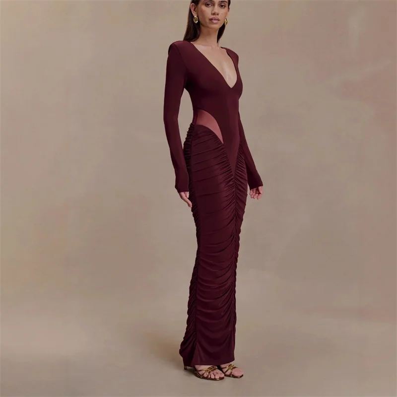 Бордовое черное женское платье