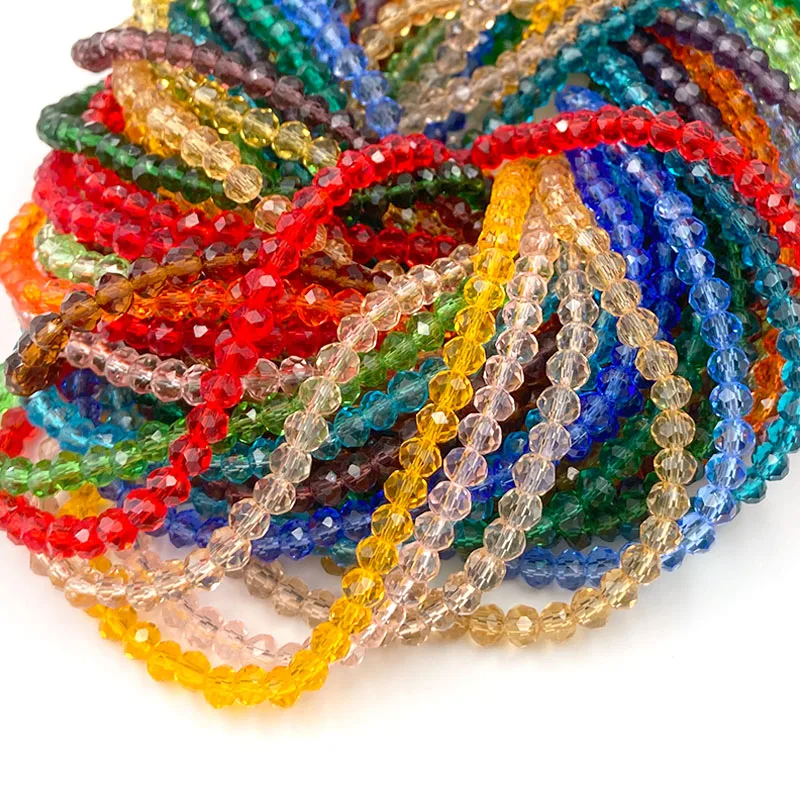 Красочные граненые хрустальные стеклянные бусины 2/3/4/6/8 мм