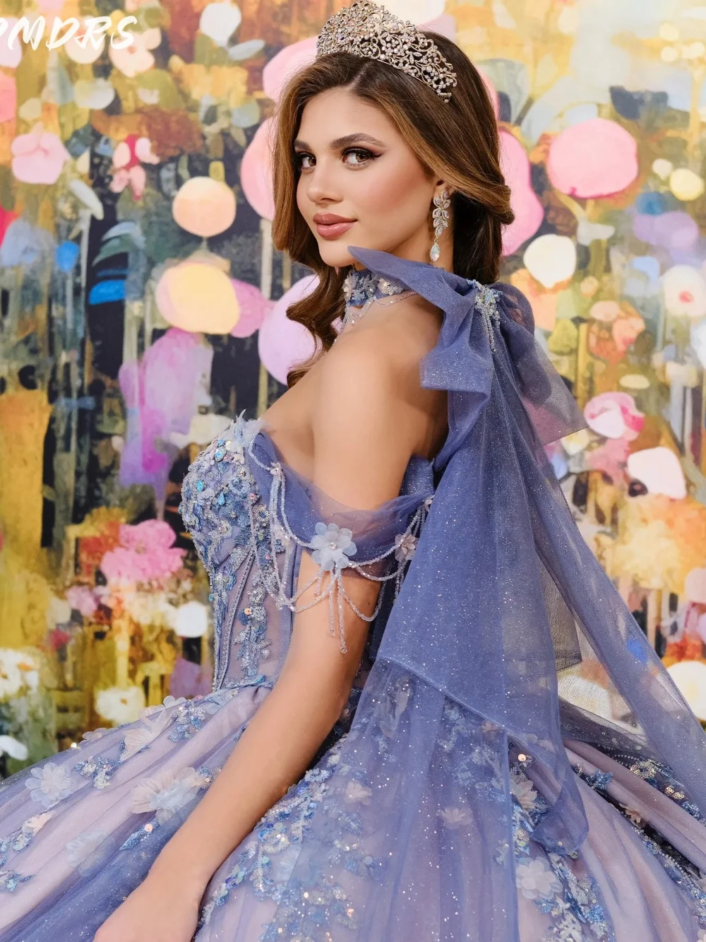 Романтическое платье quinceanera с открытыми плечами - Фотография_3