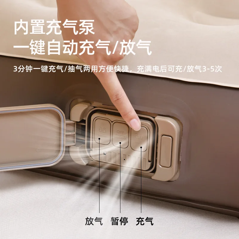 Наружный походный флокированный автоматический надувной коврик - Фотография_2