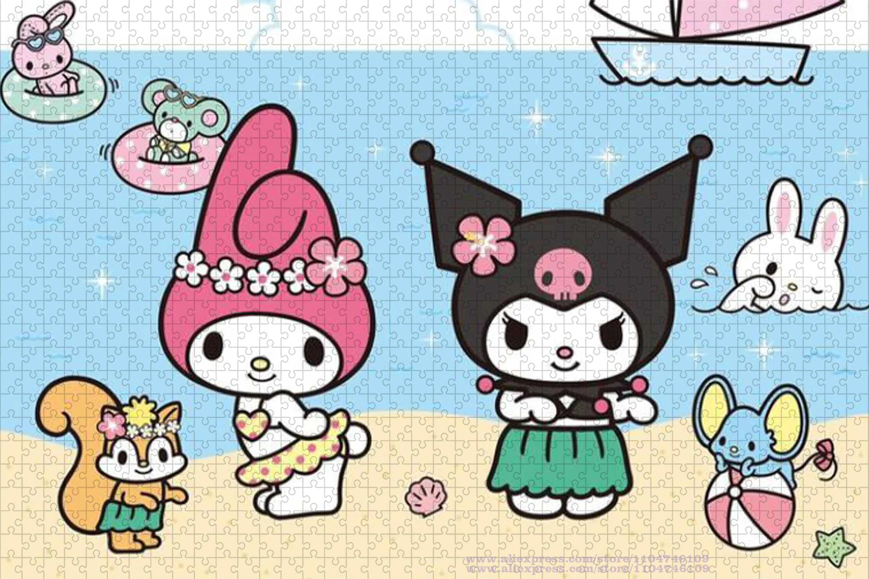 Пазл sanrio my melody & kuromi с героями мультфильмов - Фотография_2