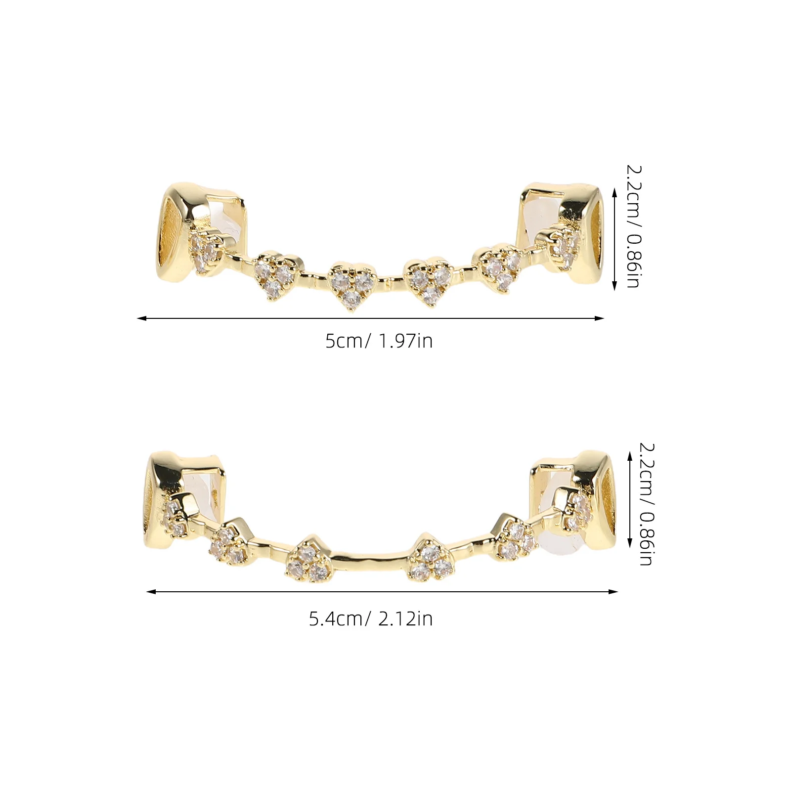 1 комплект, элегантная позолоченная зубная кепка со стразами - Фотография_3