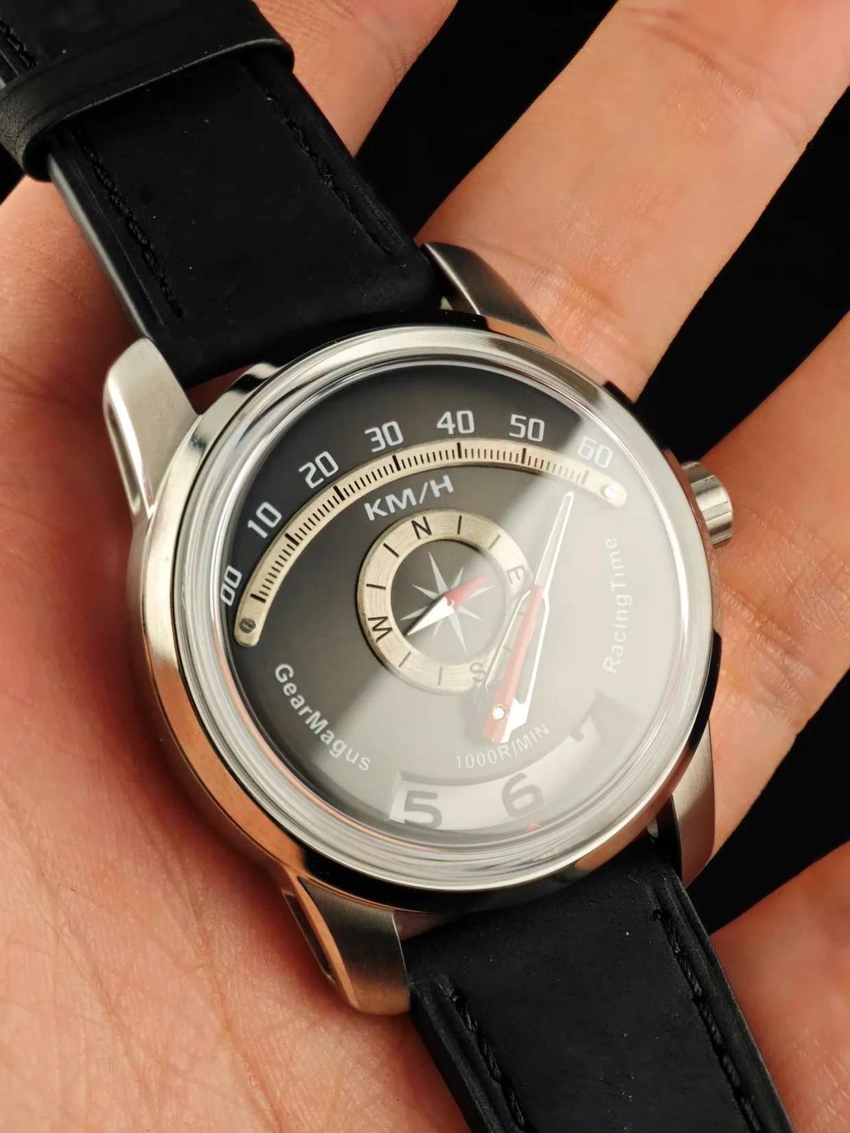 Мужские механические часы racing time jumping с сапфировым стеклом - Фотография_3