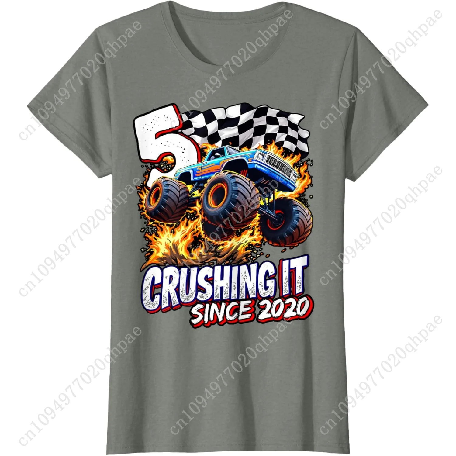 Футболка для 5-го мальчиков на день рождения monster truck - Фотография_5