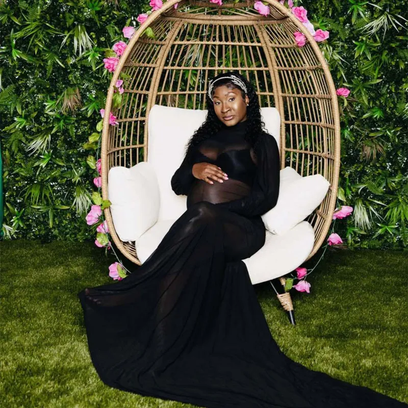 Сексуальное прозрачное платье для беременных - Фотография_2