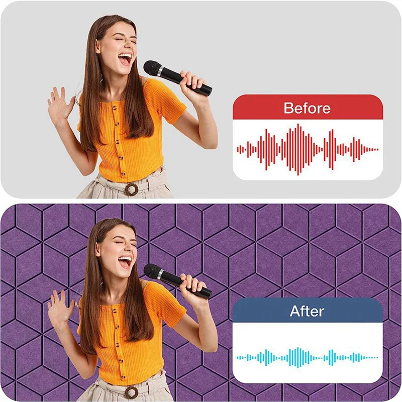 Самоклеящаяся акустическая панель с шестигранной y-образной подкладкой - Фотография_4