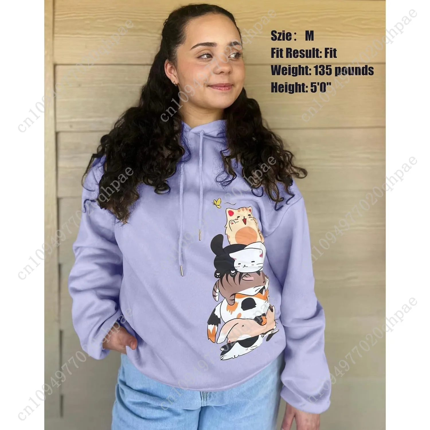 Tuislay милый кот графические толстовки - Фотография_2
