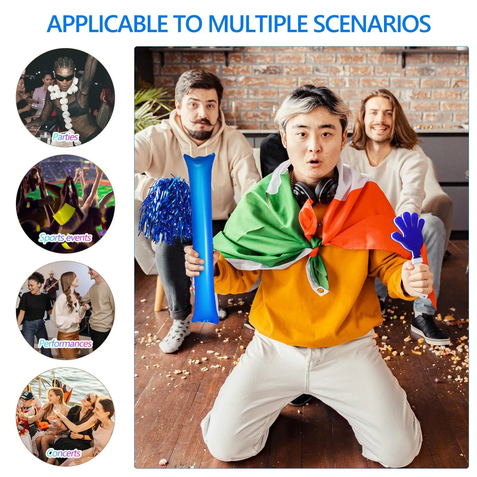 1 комплект надувных палочек с помпонами - Фотография_4