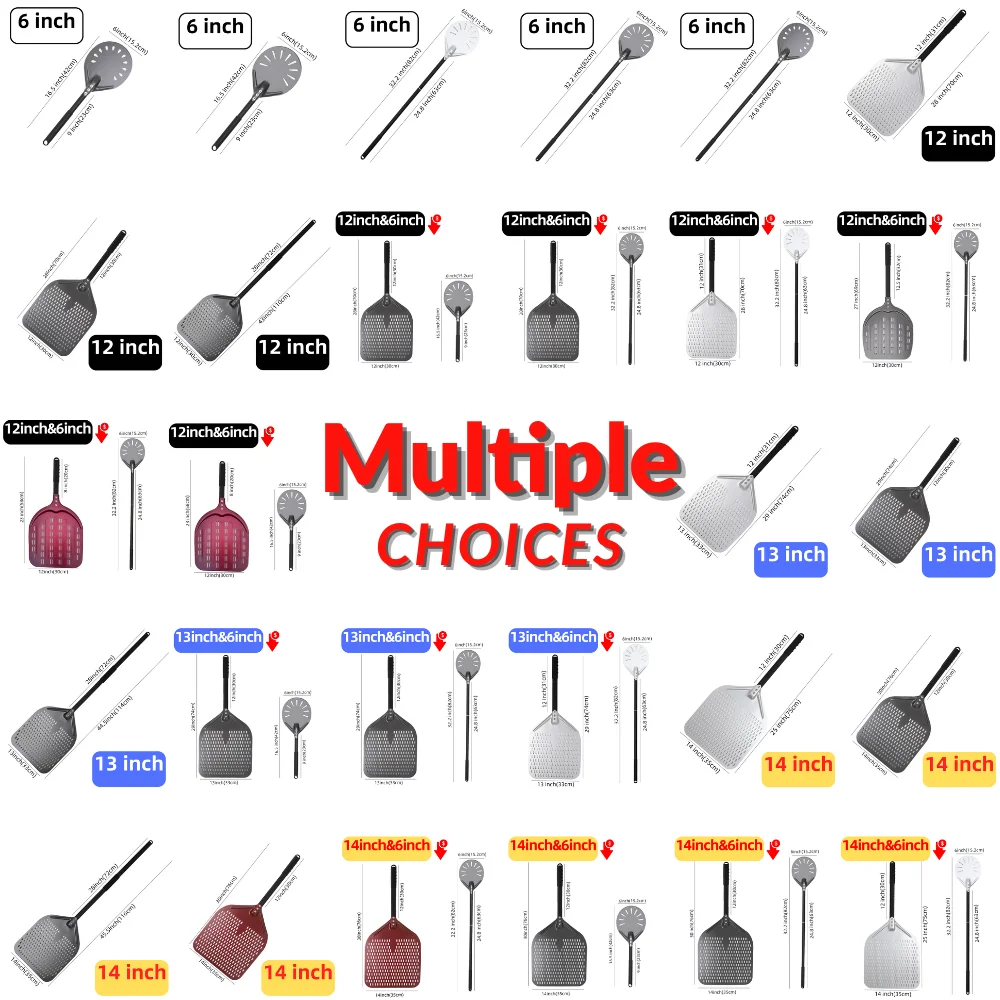 6 и 12 13 14-дюймовая алюминиевая лопатка для пиццы - Фотография_2