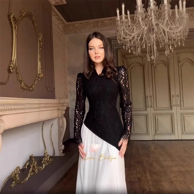 Саудовская аравия кружевное женское платье для выпускного вечера черное