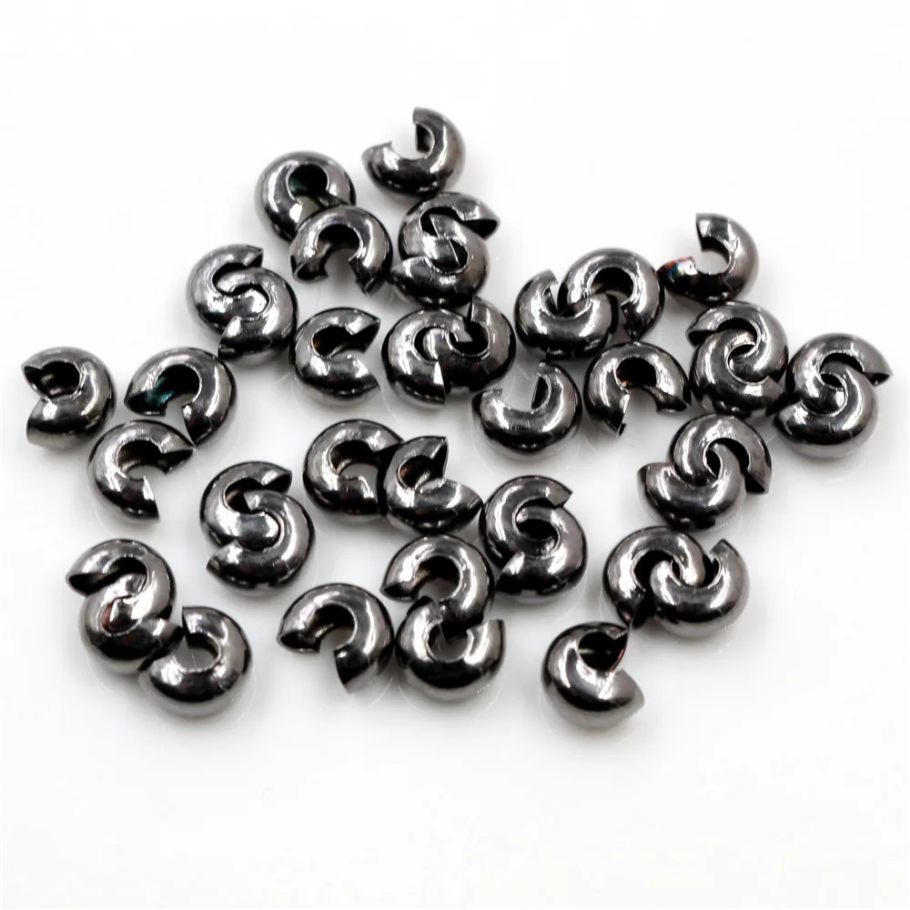 Медные круглые обжимные концевые бусины 100 шт./лот - Фотография_5