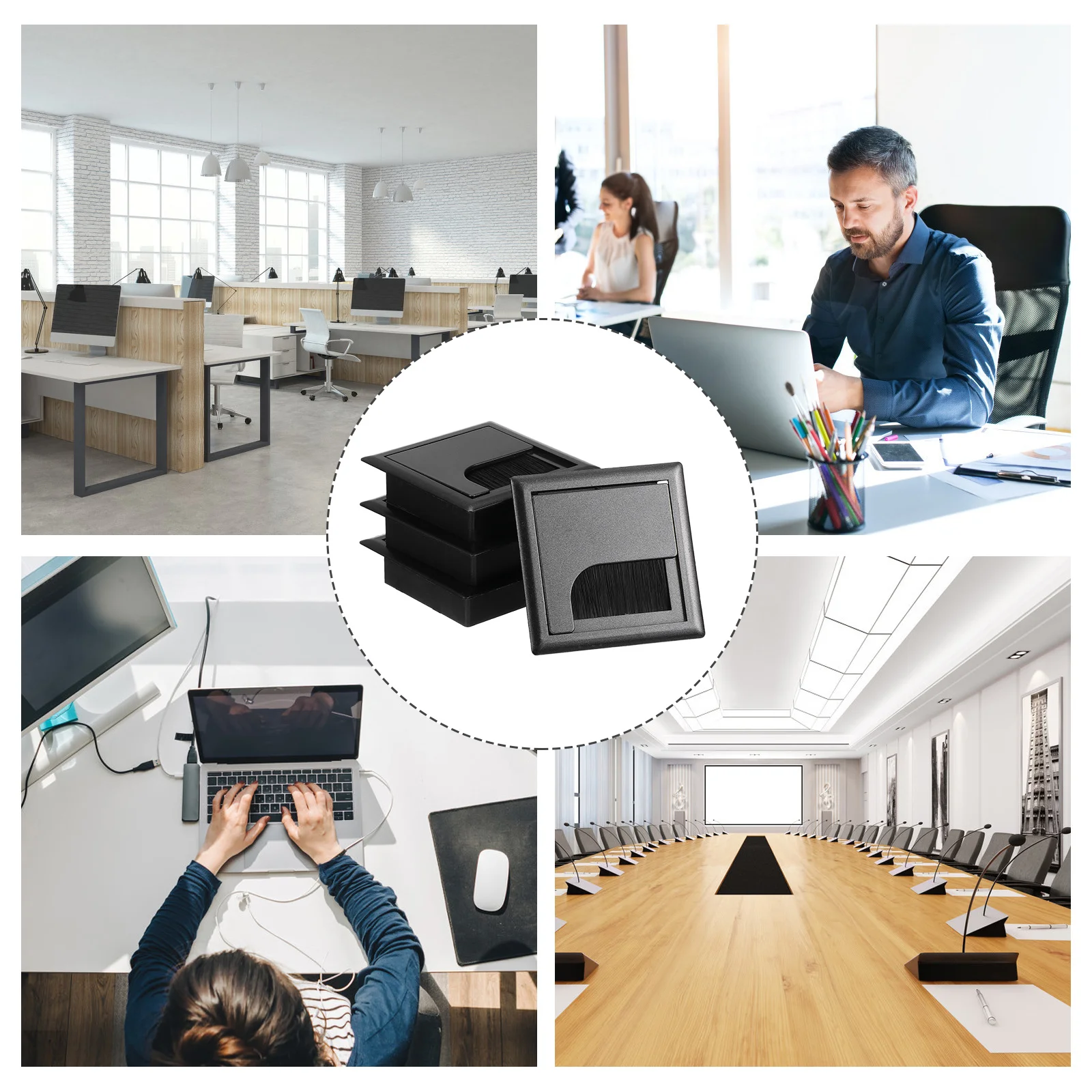 Органайзер с крышкой отверстия для кабеля компьютера - Фотография_2