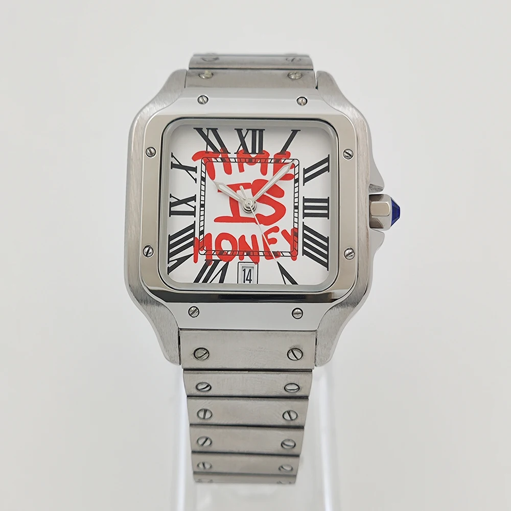 Nh35 квадратные часы time is money - Фотография_3