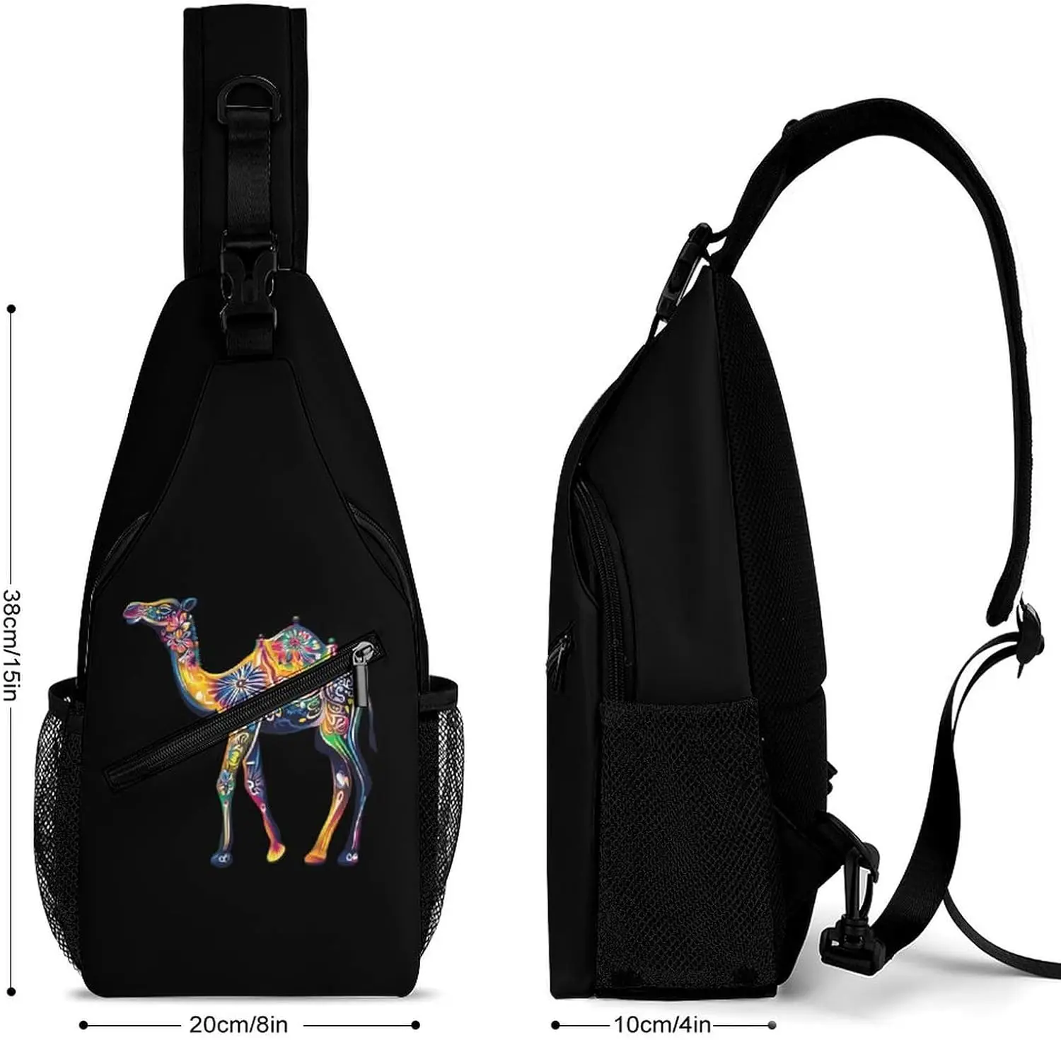 Красочный цветочный рюкзак на слинге с верблюжьими животными - Фотография_2