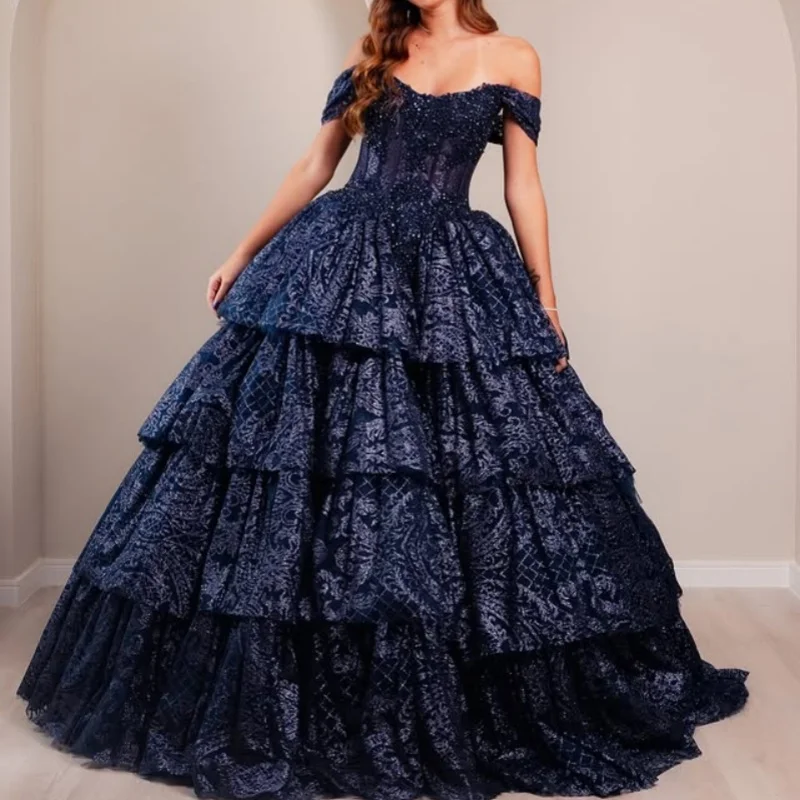 Темно-синие платья quinceanera по индивидуальному заказу