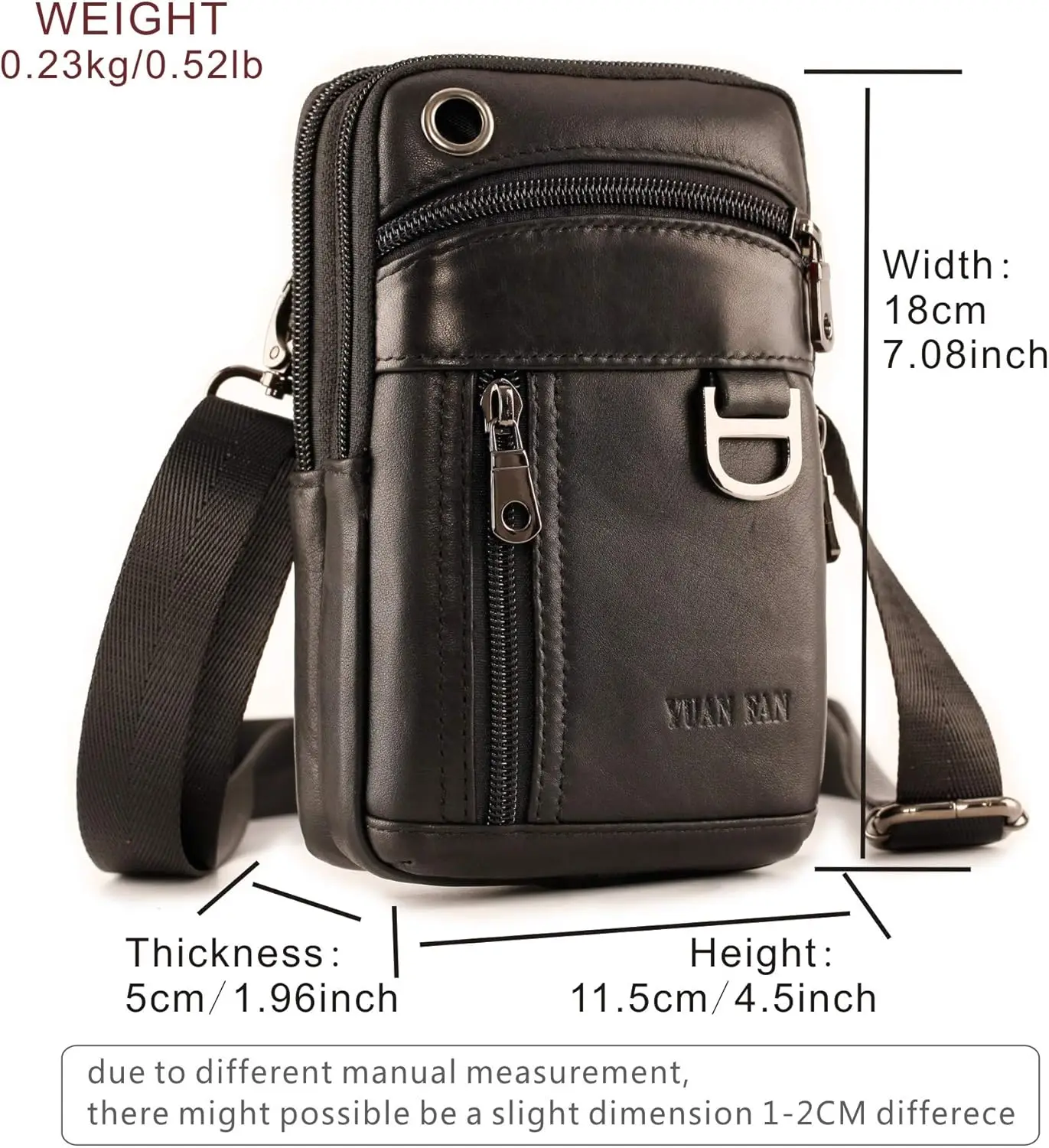 Маленькая мужская кожаная сумка-портфель - Фотография_3