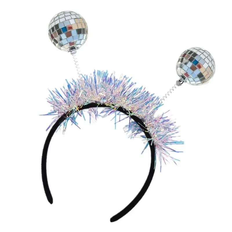 A52e светоотражающая повязка для волос в стиле диско с зеркальным шаром - Фотография_4