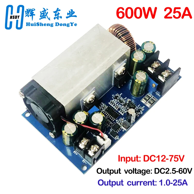 Dc12-75v 600w 25a dc-dc понижающий