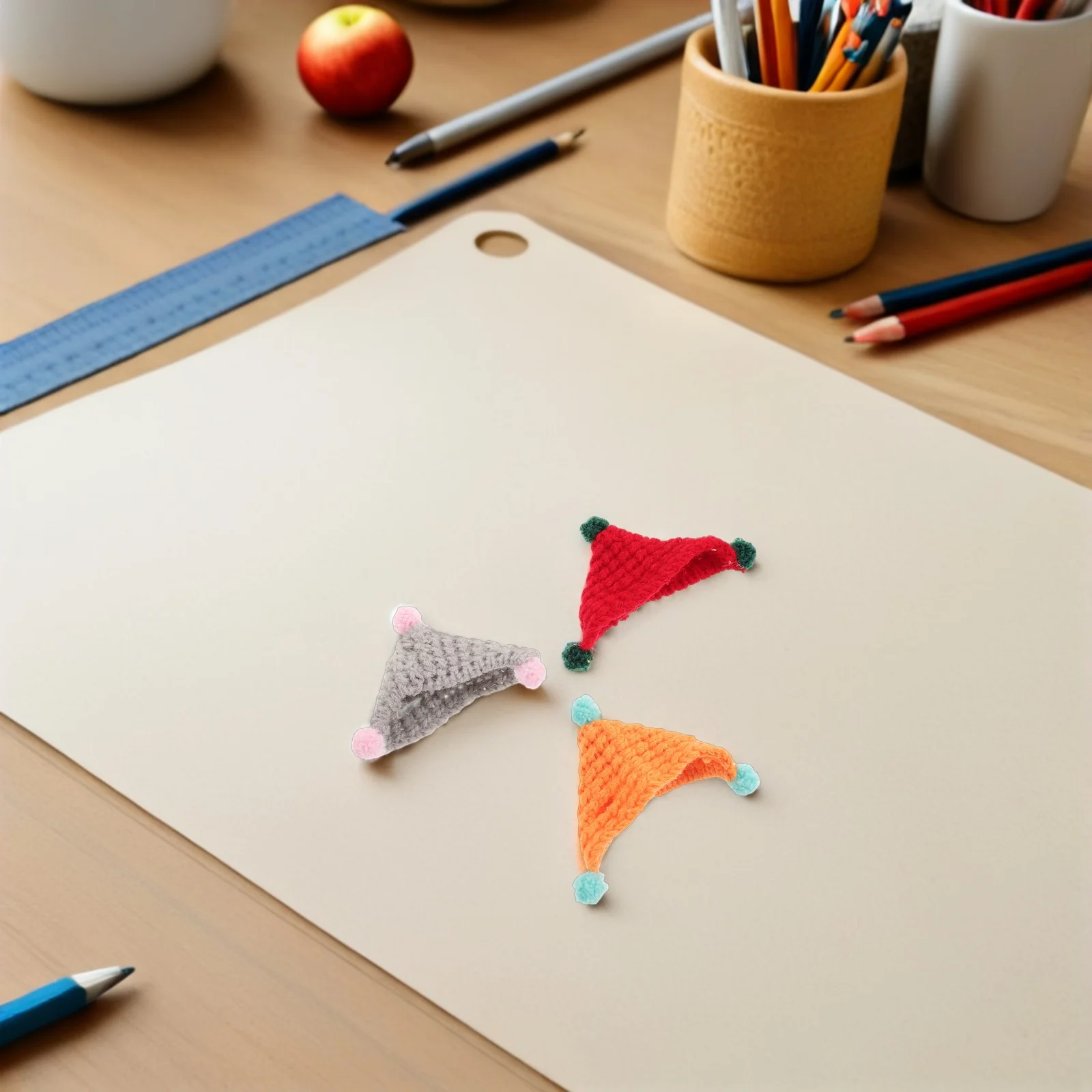 Вязаные мини-шерстяные шапки ручной работы - Фотография_2