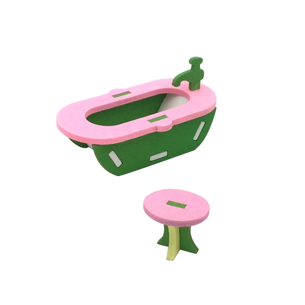 4 комплекта деревянной миниатюрной мебели