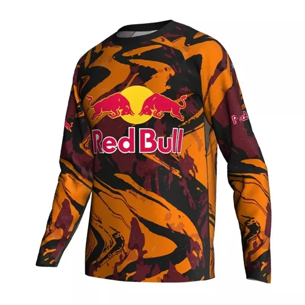 Летняя быстросохнущая дышащая тренировочная рубашка red bull для фитнеса - Фотография_5