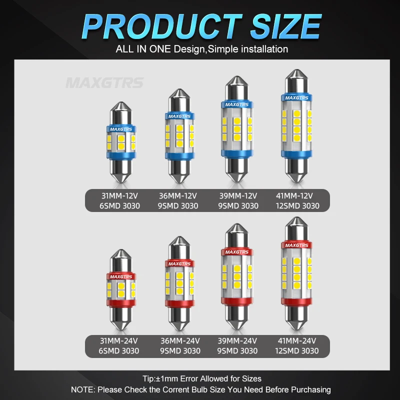 2x festoon c5w c10w 3030 чип-лампа - Фотография_4