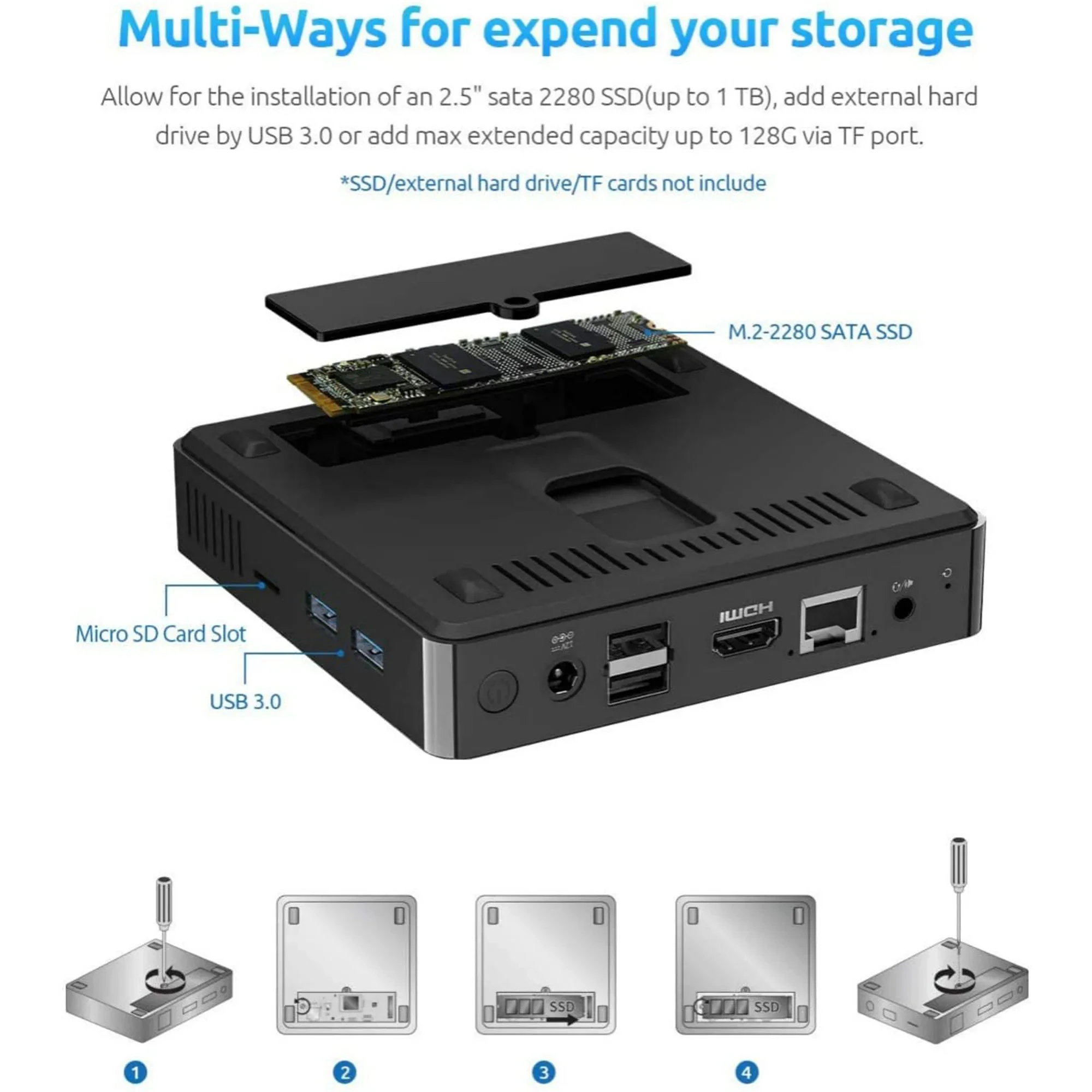 Palm mini pc intel j3710 cpu 8g ram 128g rom vga usb3 - Фотография_4