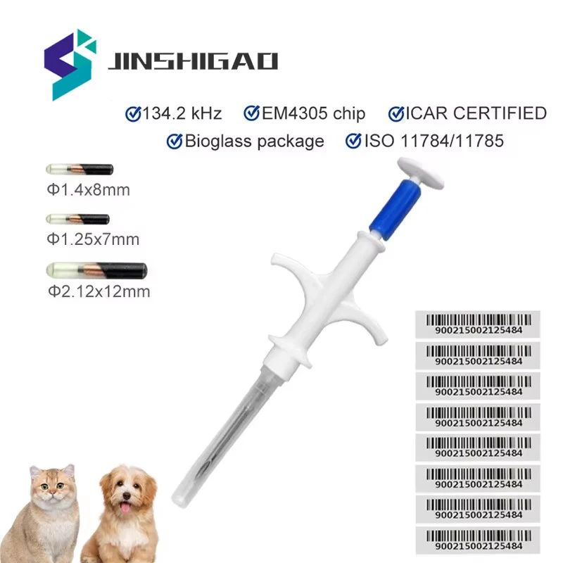 1,25*7 мм 134,2 кгц 100 шт. icar животное rfid микрочип шприц для кошек