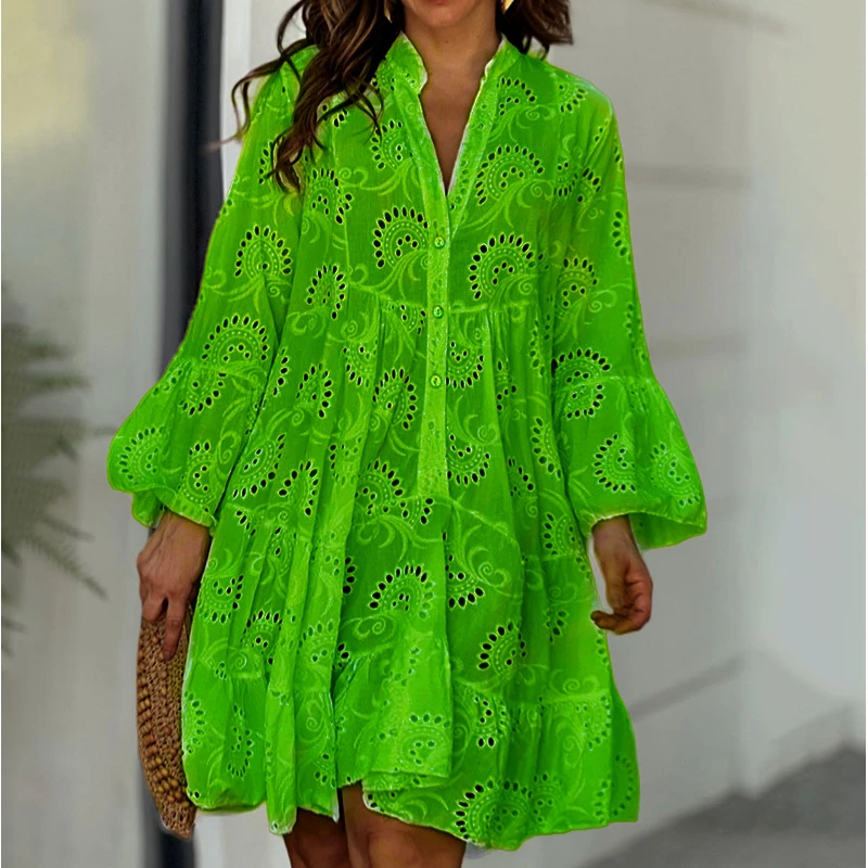 Женское кружевное платье с вышивкой - Фотография_6