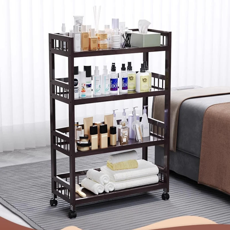 Бамбуковая тележка на колесиках для салона красоты - Фотография_3