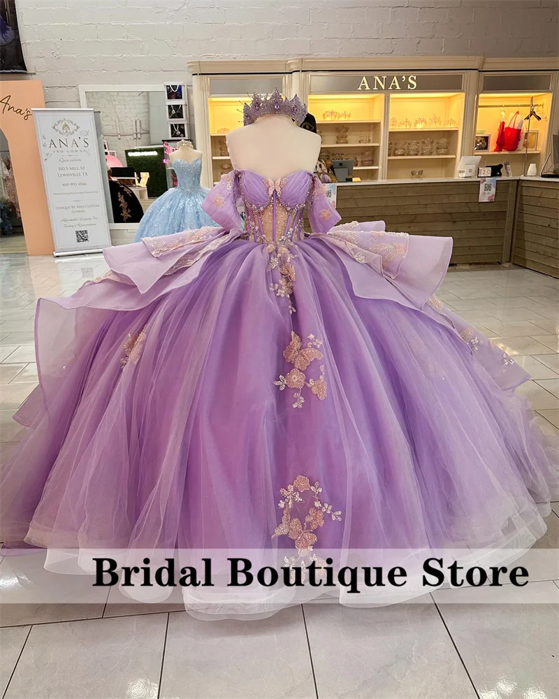Лавандово-фиолетовые платья quinceanera