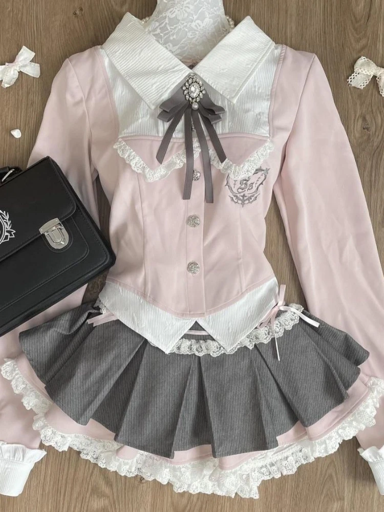 Японский сладкий jk kawaii комплект из 2 предметов для девочек - Фотография_5