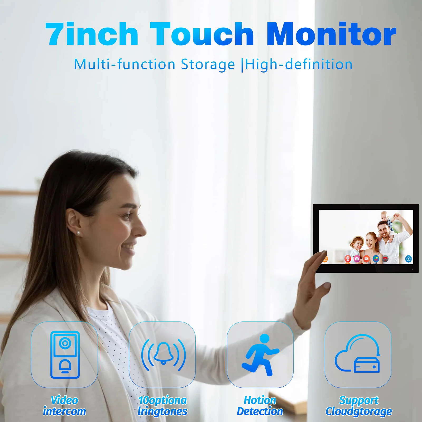 7-дюймовый wi-fi видеодомофон tuya для ворот/дома - Фотография_4