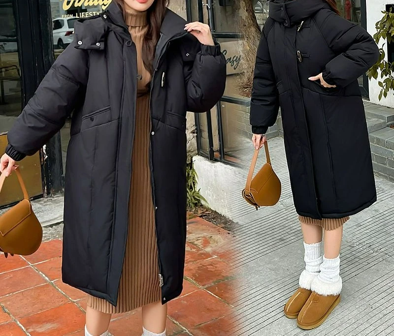 Новая зимняя длинная хлопковая куртка для женщин - Фотография_2
