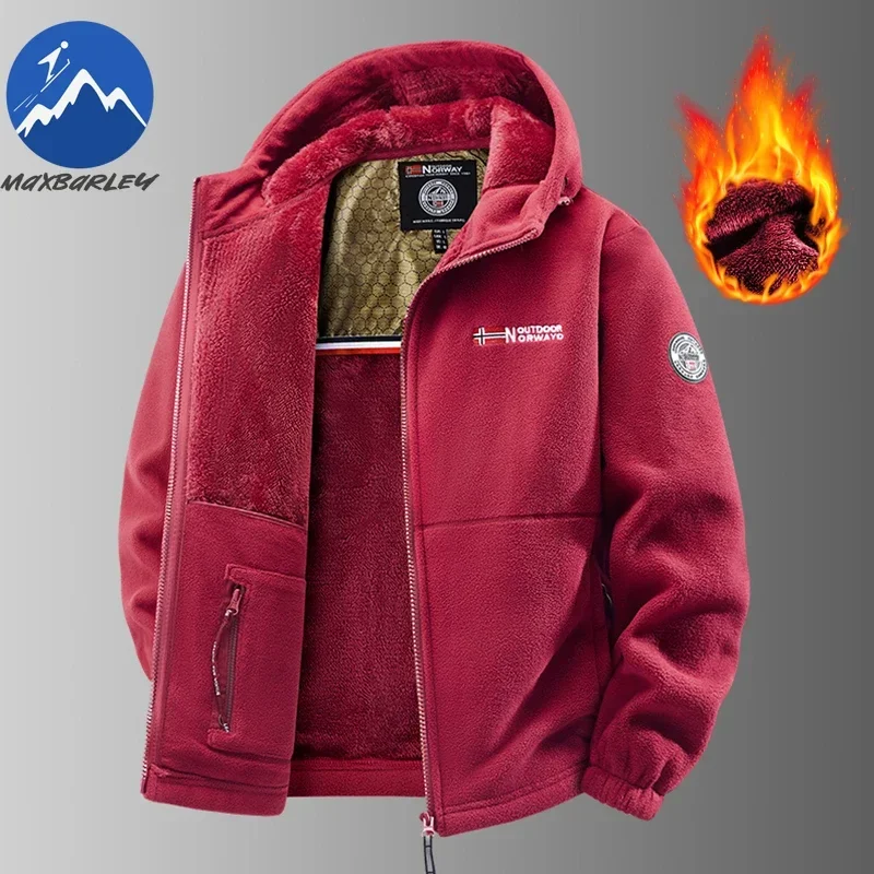 Лидер продаж, мужская осенне-зимняя норвежская флисовая куртка с капюшоном - Фотография_3