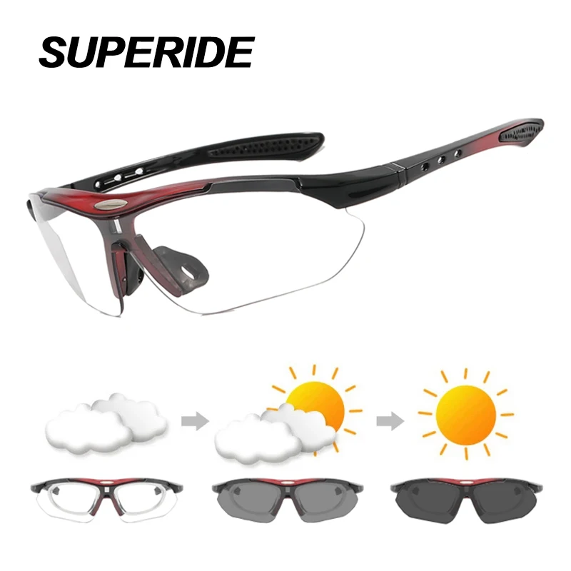 Superide фотохромные солнцезащитные очки для бега и велоспорта