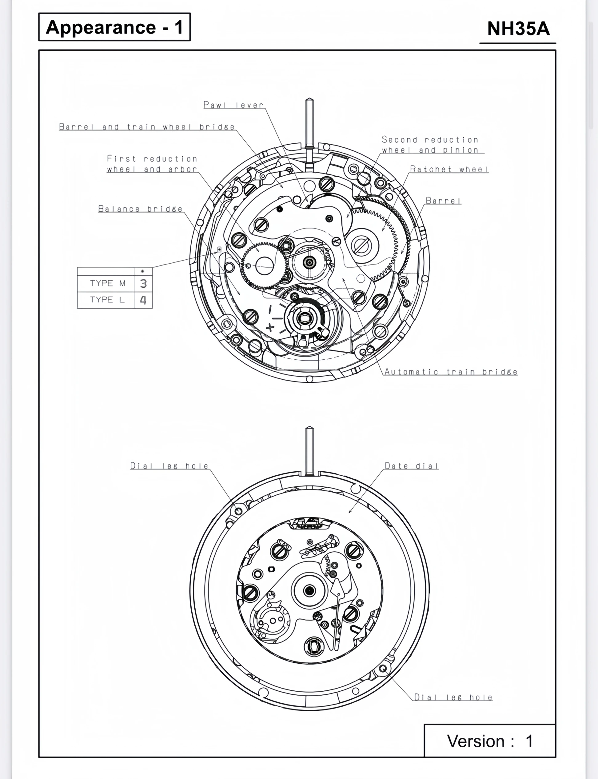 Аксессуары для часового механизма механизм nh35a - Фотография_4