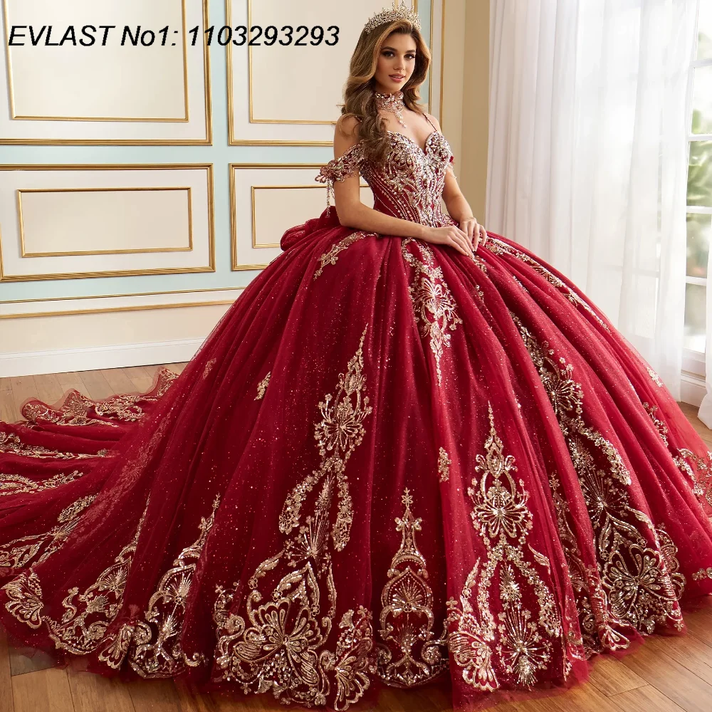 Evlast блестящее розовое платье quinceanera по индивидуальному заказу - Фотография_3